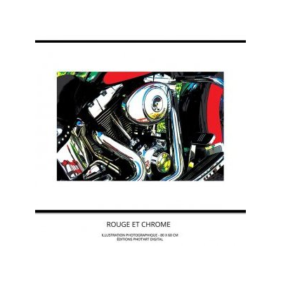 Chrome Tableau illustration Photo 80x60 Jacky a Italienne Rouge et Chrome