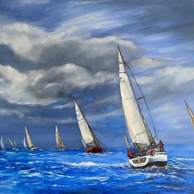 SUR LE DÉPART 46 x 38 cm