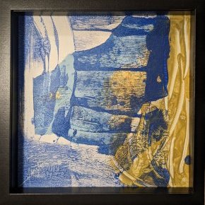 Ouessan Monotype et collage sur bois entoilé 30 x 30 cm