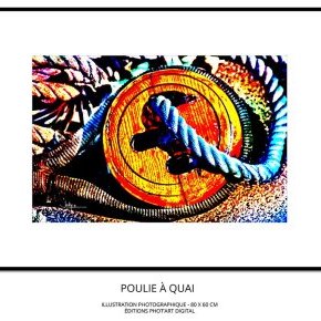 Marine Présentation Tableau illustration Photo 80x60 Jacky a Poulie Recouvrance