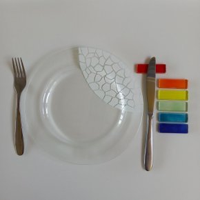 Flora Verre 2 Assiette et Porte couteau