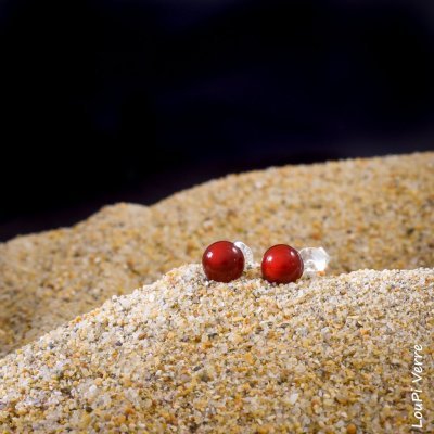 Collection les Perles du Golfe du Morbihan Clous Rouge Amour