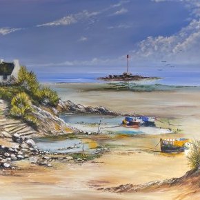 UN MATIN DANS LE GOLFE 130 X 81 cm