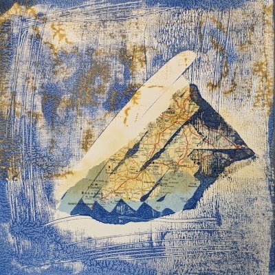 Finistère Sud technoque mixte sur bois entoilé 30 x 30 cm encadré