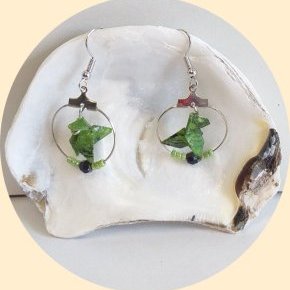 boucles oreilles créole oiseau origami vert