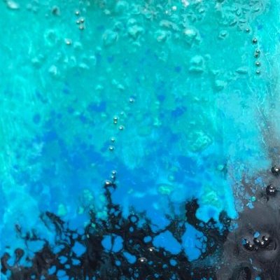 Xirkys tableau acrylique résine Miroir aquatique support MDF 39 4 x 24cm