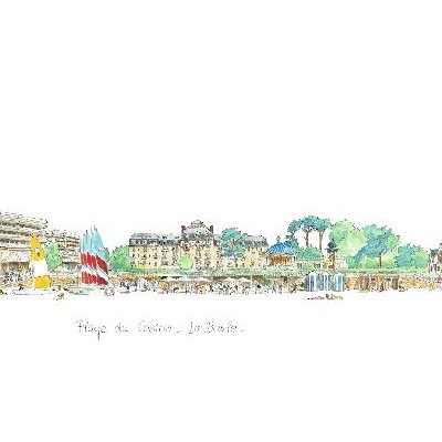 Dessin n°076 La Plage du casino La Baule