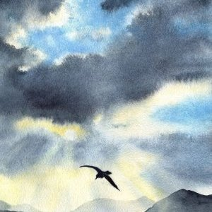 4 Ciel d orage Aquarelle Faustine