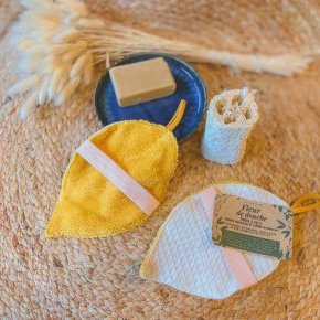 soin de douche 2en1 fleur douche naturel faitmain bambou coton exfoliant (…)