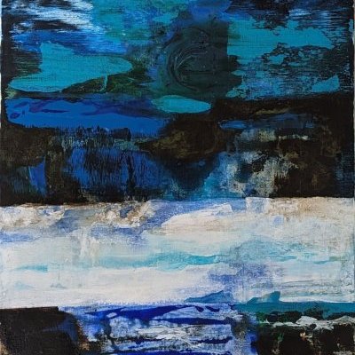 Côte d Emeraude acrylique sur toile 150 x 50 cm