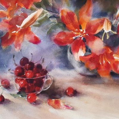 Cerises et Lis oranges