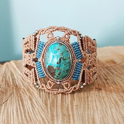 8 Manchette turquoise sertie face 31 mm x 23 mm