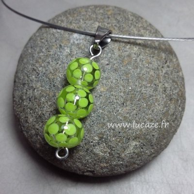 pendentif Plumetis vert