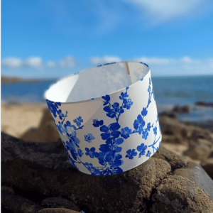 abat jour fleurs bleues