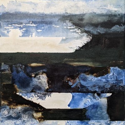 Marine III acrylique sur toile 80 x 40 cm