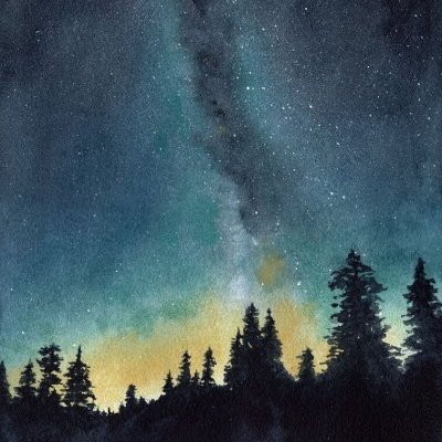 8 Aurores boreales Aquarelle Faustine