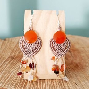 1 Boucles d oreilles cornaline
