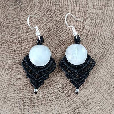 2 Boucles d oreilles pierre de lune