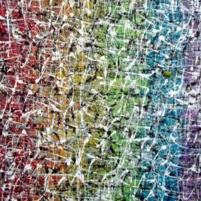Myodesopsies acrylique sur lin mars 2021 115 par 110 cm
