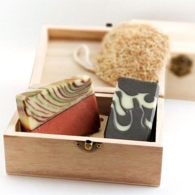 3 coffret cadeau bois 2 savons bio