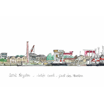 Dessin 082 La jetée des marées Saint Nazaire light