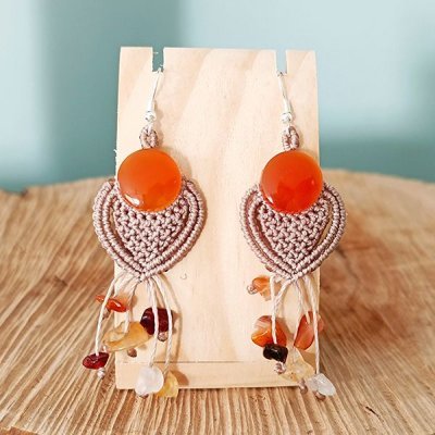 1 Boucles d oreilles cornaline