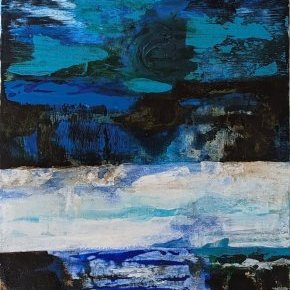 Côte d Emeraude acrylique sur toile 150 x 50 cm