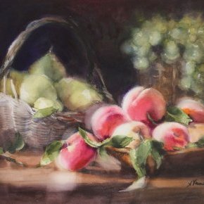 20 Panier poires pêche