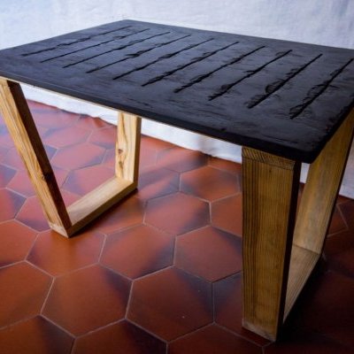 Table basse bois ardoise 1