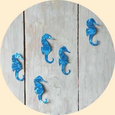 Stickers hippocampes bleus
