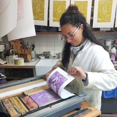 Zoe Sallaz Linogravure