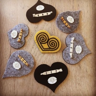4 broche coeur amis imaginaires