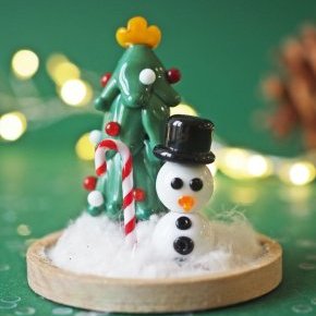 9 Chez Philomène Artisan Verrier Cloche Noël Hiver