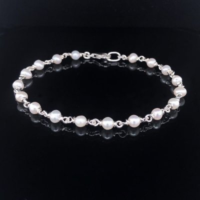 10 Bracelet Perles d eau 4mm Argent 925